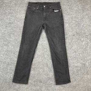 Levis 514 Jeans Womens W32 L30 Black Straight Leg Dark Wash Denim Casual